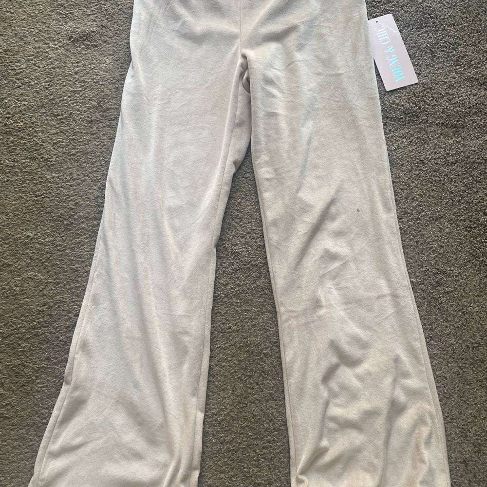 Chic fleeced flare pants sweatpants super cute M